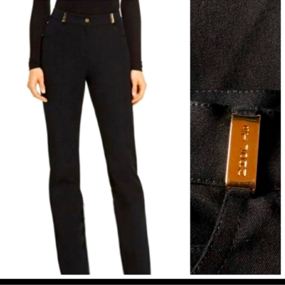 Like New St John Sport By Marie Gray Black Straight 90s Fit Pant Size 6 - Picture 1 of 8